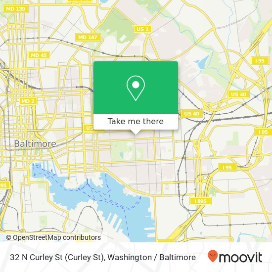 Mapa de 32 N Curley St (Curley St), Baltimore, MD 21224