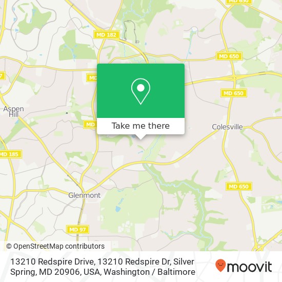 Mapa de 13210 Redspire Drive, 13210 Redspire Dr, Silver Spring, MD 20906, USA