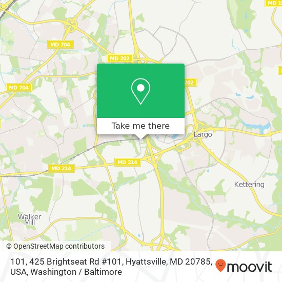 Mapa de 101, 425 Brightseat Rd #101, Hyattsville, MD 20785, USA