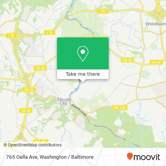 Mapa de 765 Oella Ave, Ellicott City, MD 21043