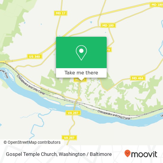 Gospel Temple Church map