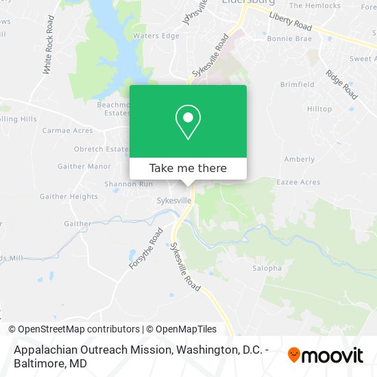 Appalachian Outreach Mission map