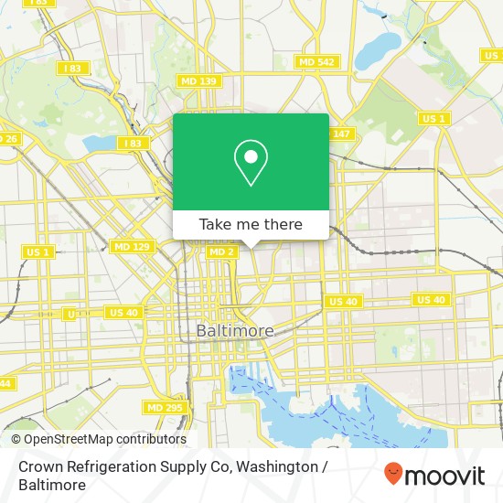 Mapa de Crown Refrigeration Supply Co