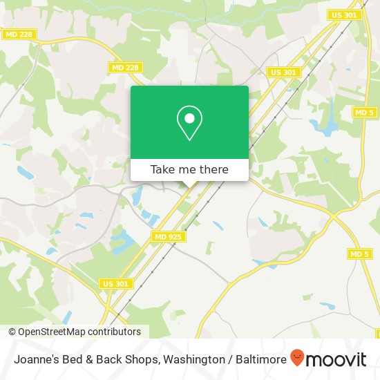 Joanne's Bed & Back Shops map