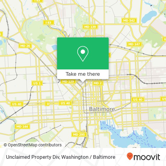 Mapa de Unclaimed Property Div