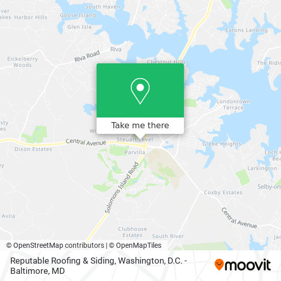 Reputable Roofing & Siding map