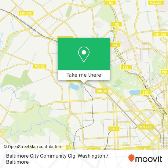 Mapa de Baltimore City Community Clg