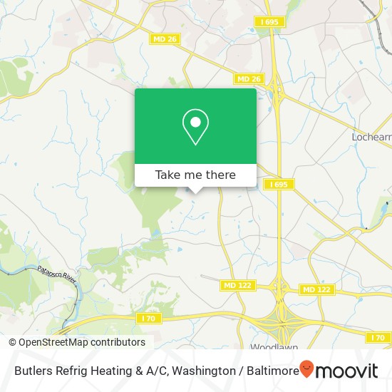 Mapa de Butlers Refrig Heating & A/C