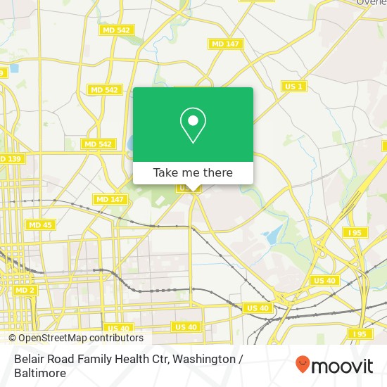 Belair Road Family Health Ctr map