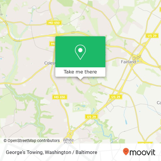 George's Towing map