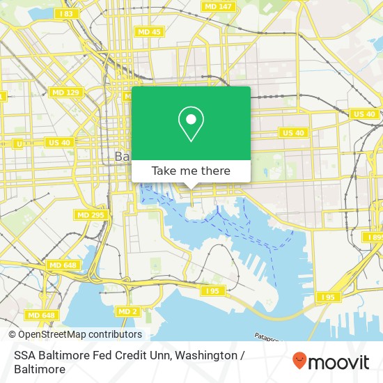 Mapa de SSA Baltimore Fed Credit Unn