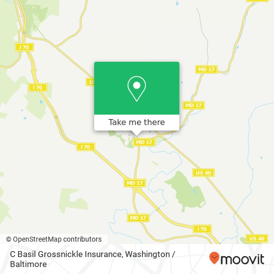 C Basil Grossnickle Insurance map