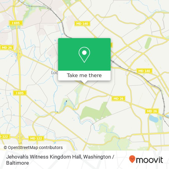 Mapa de Jehovah's Witness Kingdom Hall
