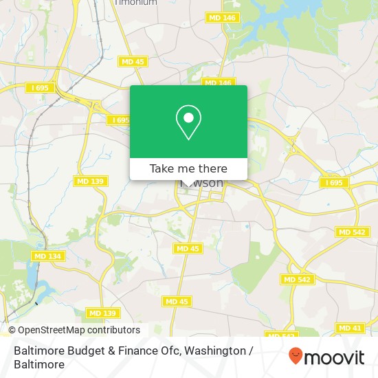 Baltimore Budget & Finance Ofc map
