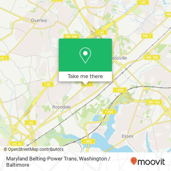 Mapa de Maryland Belting-Power Trans