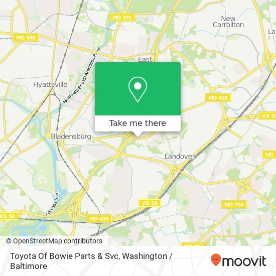 Toyota Of Bowie Parts & Svc map