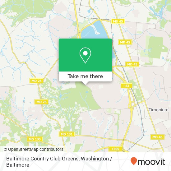 Baltimore Country Club Greens map