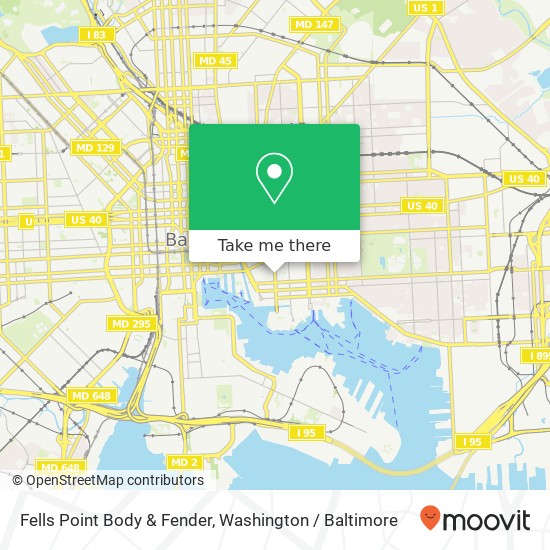 Mapa de Fells Point Body & Fender