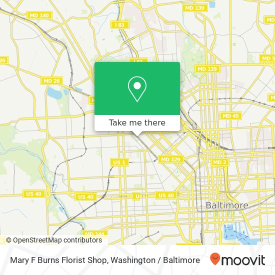 Mary F Burns Florist Shop map