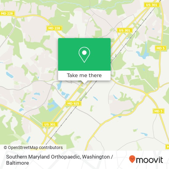 Southern Maryland Orthopaedic map