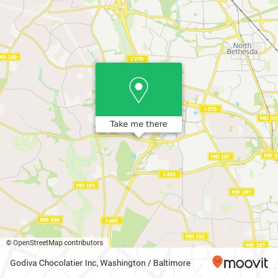 Godiva Chocolatier Inc map