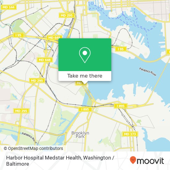Harbor Hospital Medstar Health map