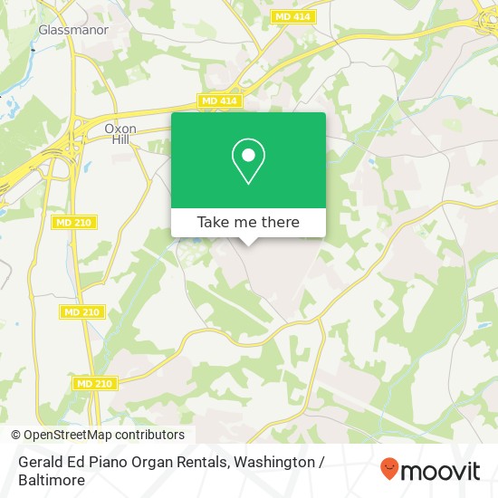 Mapa de Gerald Ed Piano Organ Rentals