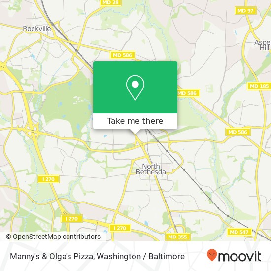 Mapa de Manny's & Olga's Pizza