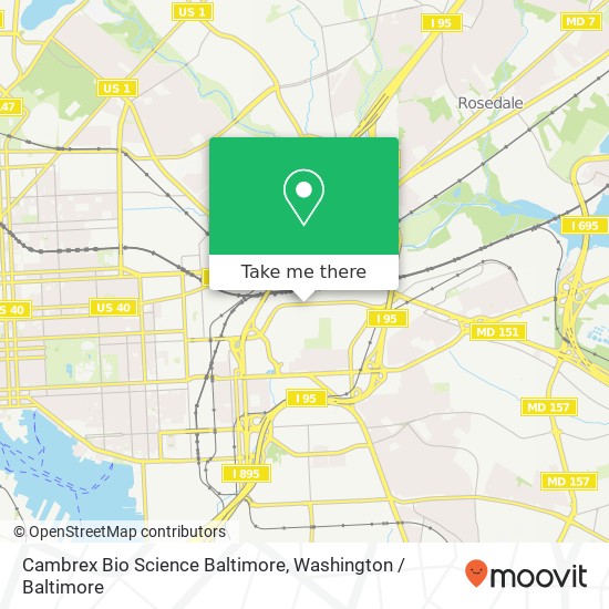 Cambrex Bio Science Baltimore map