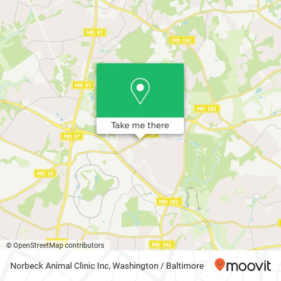 Mapa de Norbeck Animal Clinic Inc