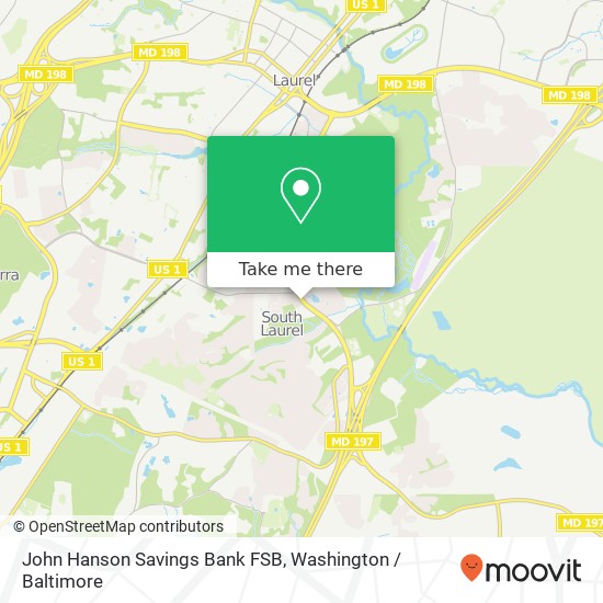 John Hanson Savings Bank FSB map