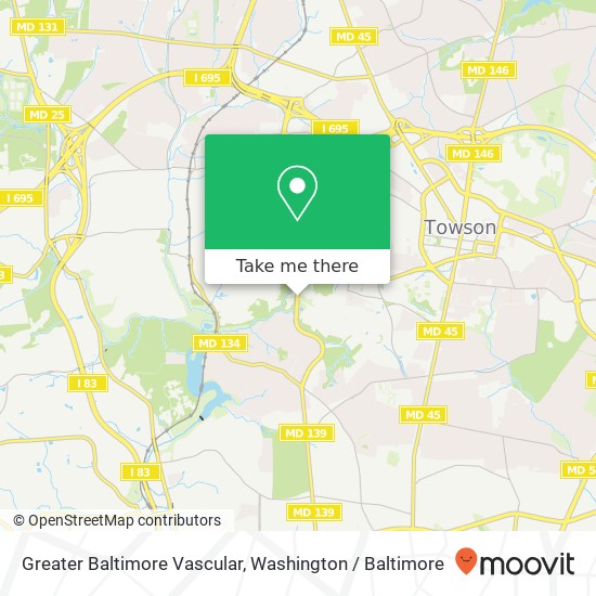 Greater Baltimore Vascular map