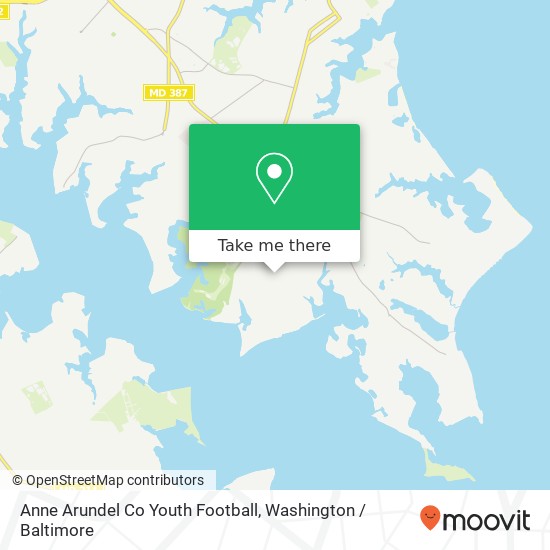 Anne Arundel Co Youth Football map