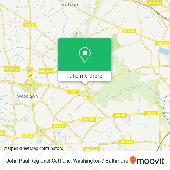 John Paul Regional Catholic map
