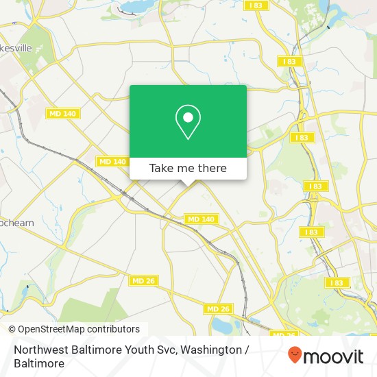 Northwest Baltimore Youth Svc map