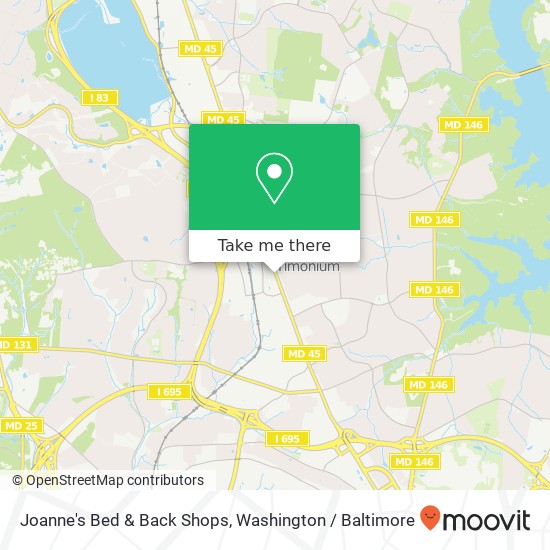 Joanne's Bed & Back Shops map