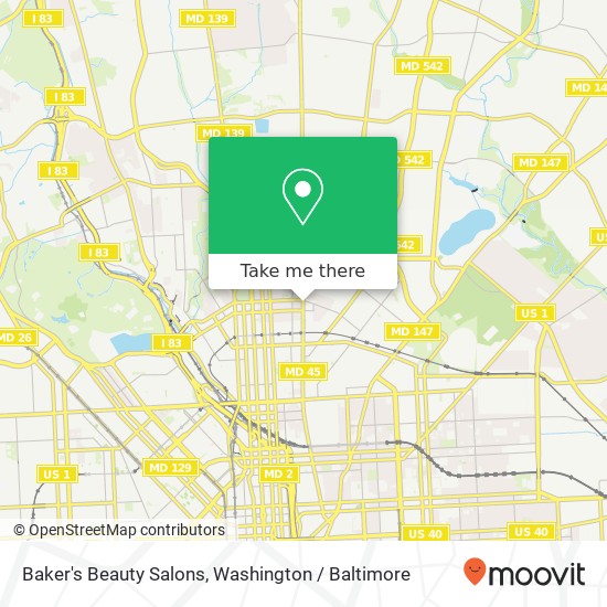 Baker's Beauty Salons map