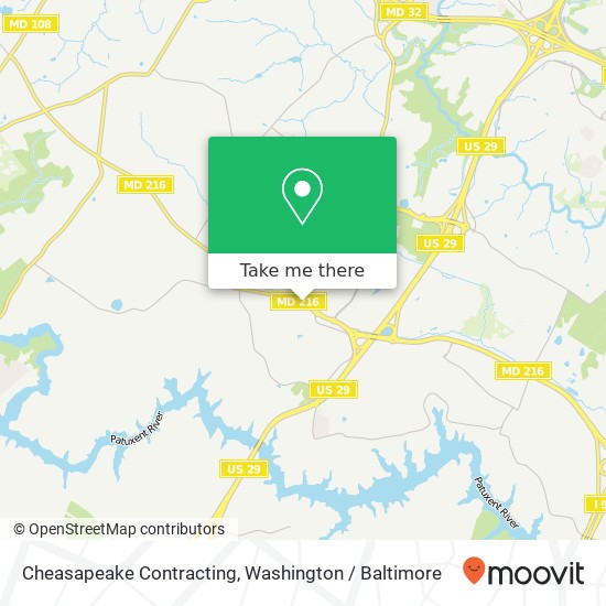 Cheasapeake Contracting map