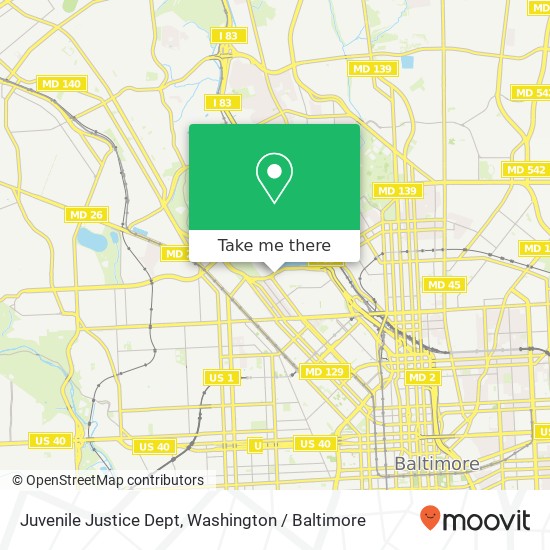 Juvenile Justice Dept map