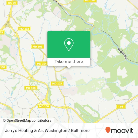 Jerry's Heating & Air map