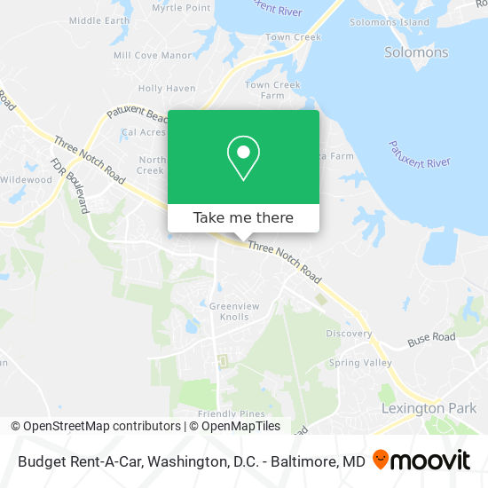 Budget Rent-A-Car map