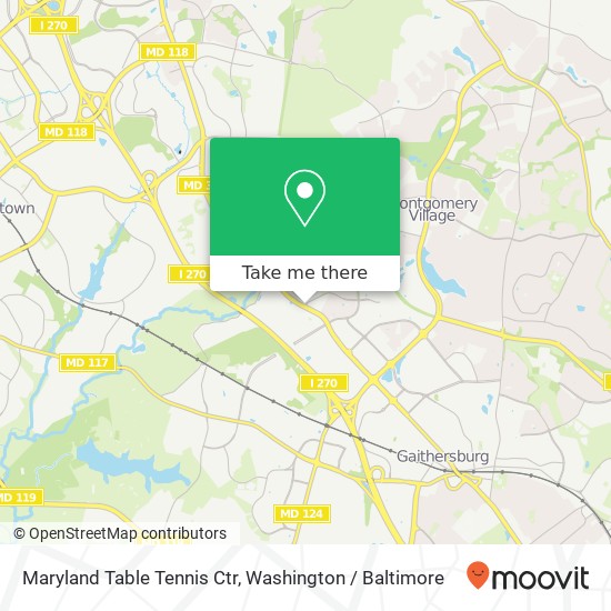 Maryland Table Tennis Ctr map