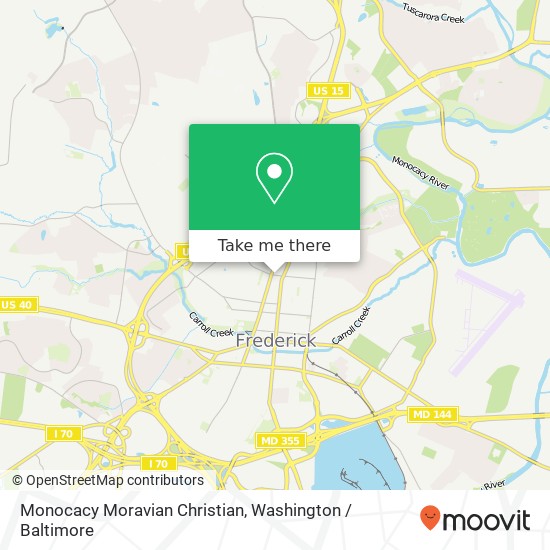 Monocacy Moravian Christian map