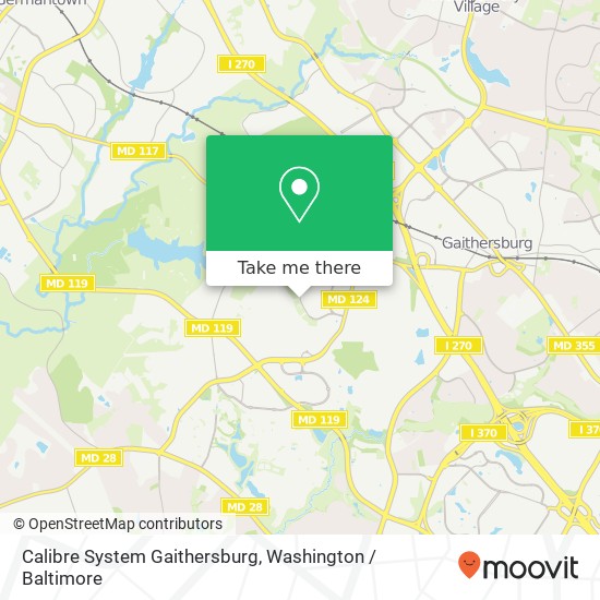 Calibre System Gaithersburg map