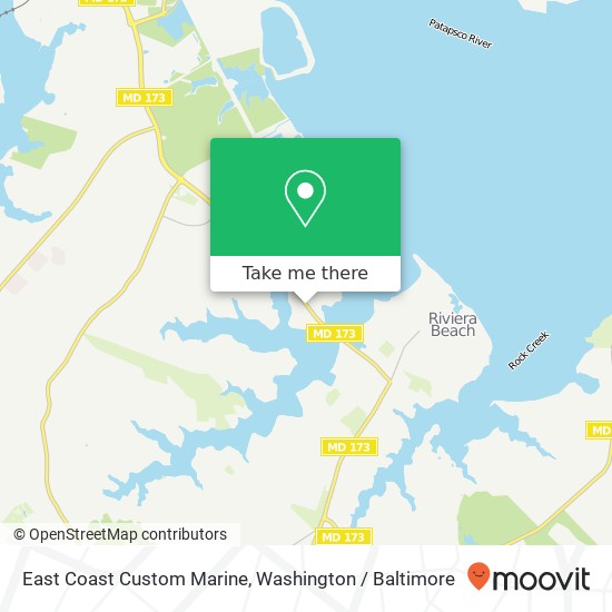 East Coast Custom Marine map
