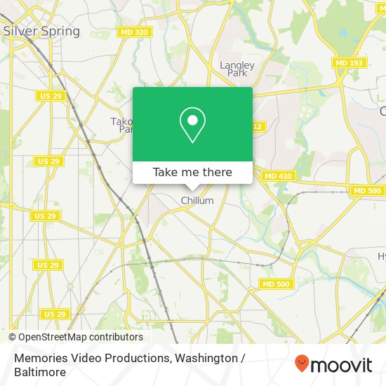 Memories Video Productions map