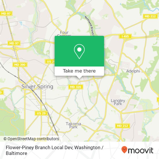 Flower-Piney Branch Local Dev map