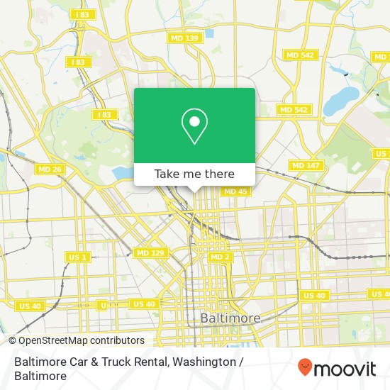 Baltimore Car & Truck Rental map