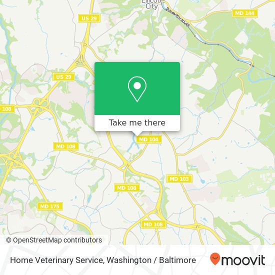 Mapa de Home Veterinary Service