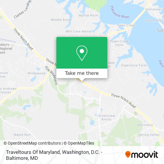 Traveltours Of Maryland map